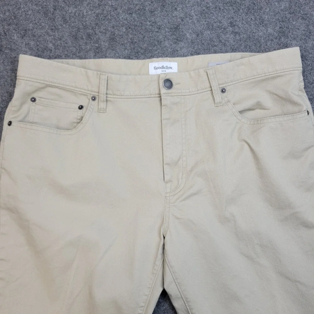 Goodfellow Pants Mens 38x30‎ Tan 5 Pocket Stretch Boho Streetwear Straight Leg